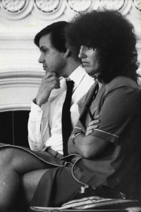 Frank Sartor and Clover Moore at a special meeting of the Council of the City of Sydney to consider the proposed amalgamation of the City of Sydney with South Sydney in1981.