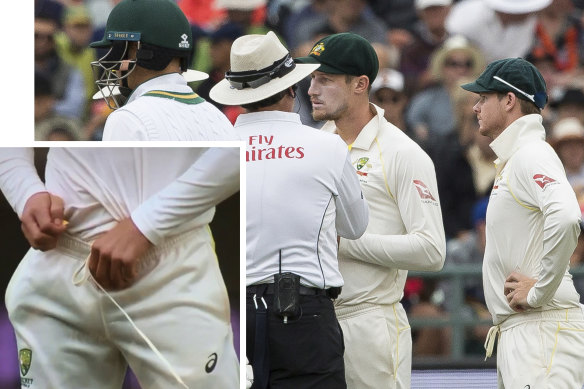 Cameron Bancroft was caught on camera tampering with the ball during the Test in South Africa.