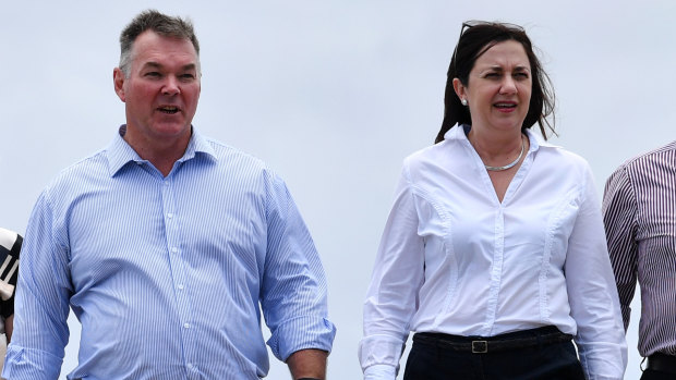 Scott Stewart, pictured with Premier Annastacia Palaszczuk, is set to claim Townsville for Labor. 