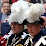 Prince Charles, Prince of Wales and Prince Andrew, Duke of York leave in an open carriage following the annual Order of the Garter Ceremony at St. George’s Chapel, Windsor Castle on June, 18, 2007. (Photo by Anwar Hussein/FilmMagic) SMH NEWS.