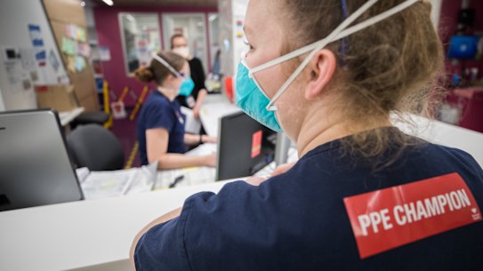 Nurses at Geelong's University Hospital.