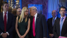 Eric, Ivanka, Donald and Donald jnr at a press conference at Trump Tower in New York in 2017. 