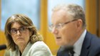 Deputy RBA governor Michele Bullock and RBA governor Philip Lowe during a hearing at Parliament House in Canberra in February.