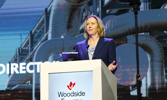 Woodside chief executive Meg O’Neill faced another shareholder AGM backlash over the oil and gas group’s climate policies.