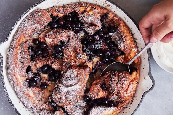 Frozen berry Dutch baby.