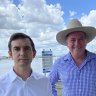 Deputy prime minister Barnaby Joyce with Brisbane MP Trevor Evans releasing a review outlying changes to Brisbane Airport operations.