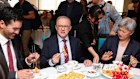Albanese sits down for lunch in Melbourne.