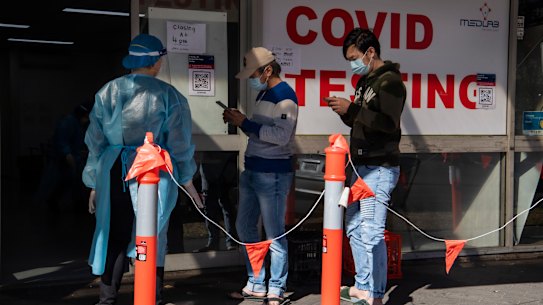 Campsie COVID testing clinic. Coronavirus COVID-19 20th August 2021 Photo Louise Kennerley SMH