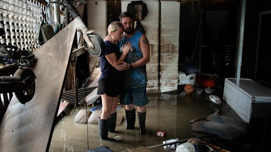 Wayne and Sarah Marriott are just starting the cleanup of their property in Wardell