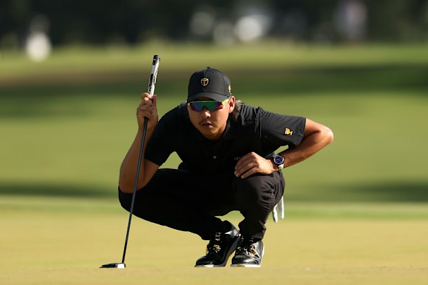 Australia’s Min Woo Lee was in action on Monday.