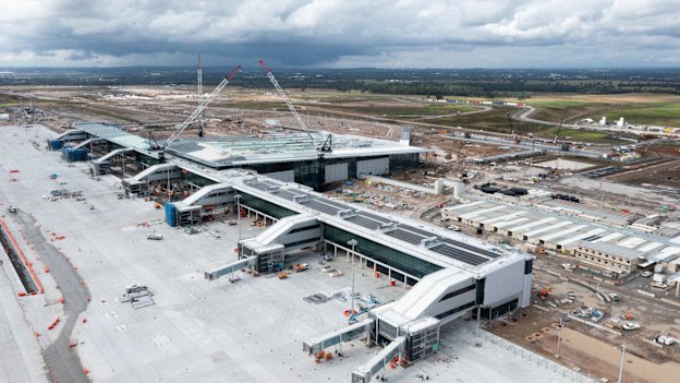 Western Sydney Airport’s terminal is quickly taking shape.