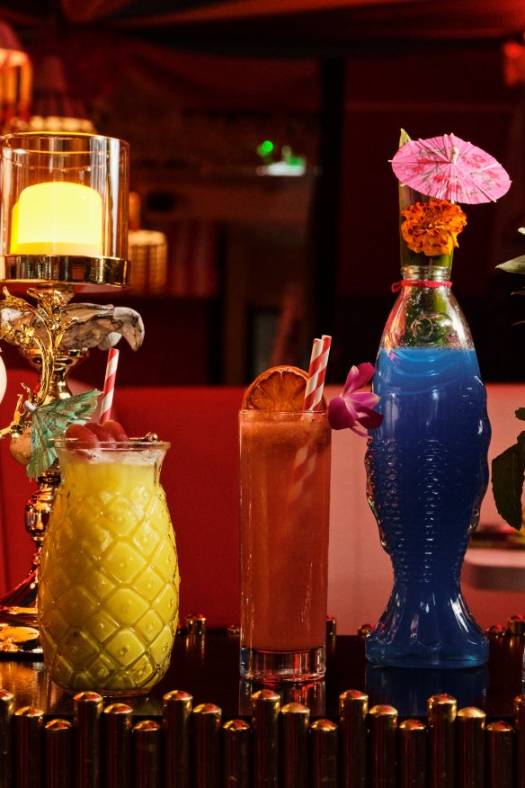 Tropical cocktails and mocktails.