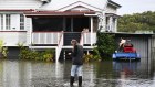 Flooded homes in Tingalpa, as a result of heavy rains.