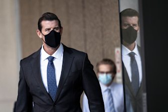 Ben Roberts-Smith arrives at the Federal Court in Sydney on Monday.