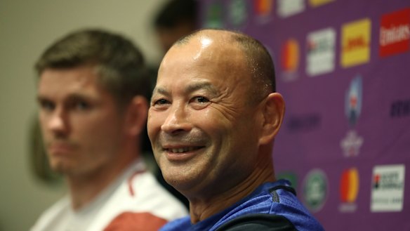 Eddie Jones at a press conference this week. 