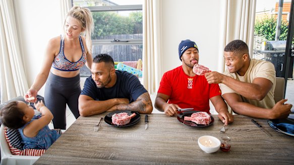 Brumbies back-rower Lolo Fakaosilea welcomed Rob Valetini and Folau Faingaa into his home.