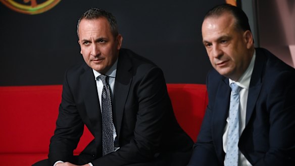 Andrew Abdo and Peter V’landys have a struck a revised broadcast deal with News Corp.