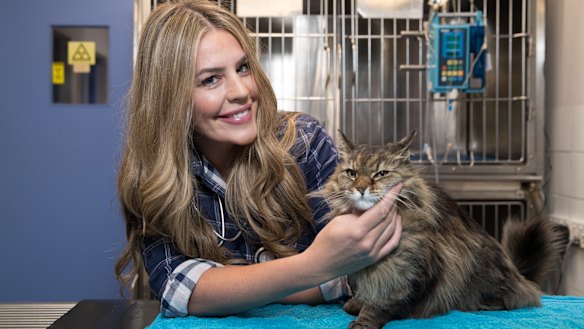 Dr Kate Adams at her vet practice, Bondi Vet Hospital.