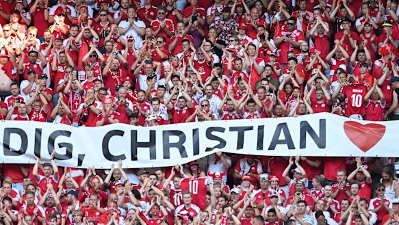 A tribute to Denmark’s Christian Eriksen, who collapsed during his country’s Euro 2020 opener against Finland.