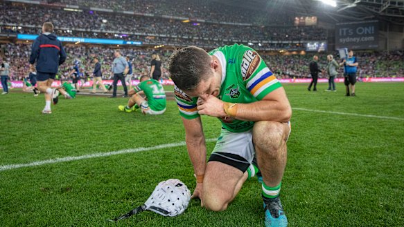 Jarrod Croker reacts after the loss.