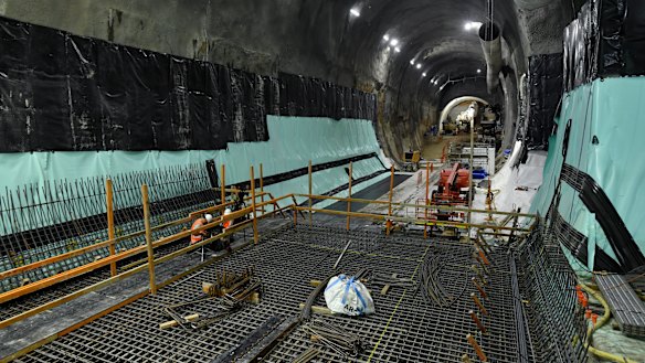 One of the caverns for the Martin Place metro station. 
