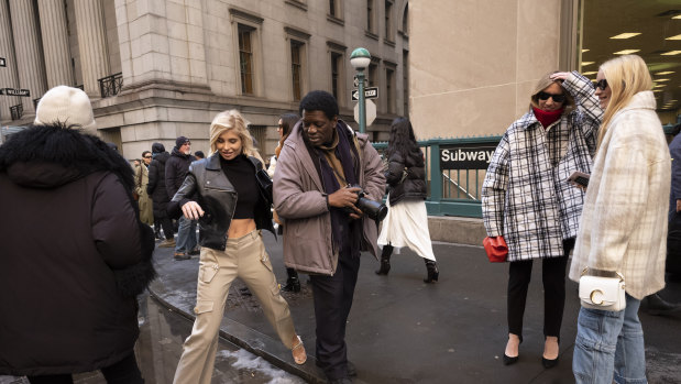 Cargo pants spotted in the wild during New York Fashion Week in February.