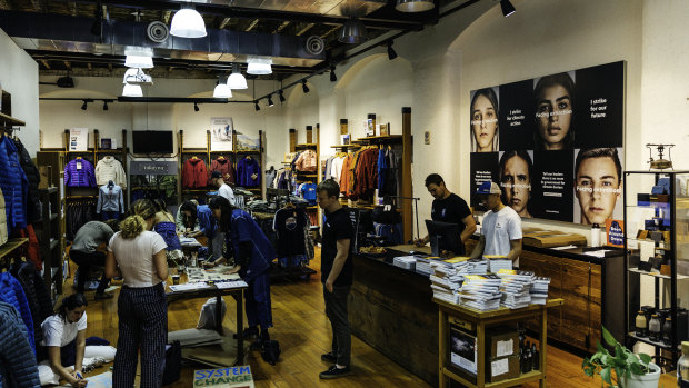 Patagonia's Sydney flagship store prior to the school strike for climate.