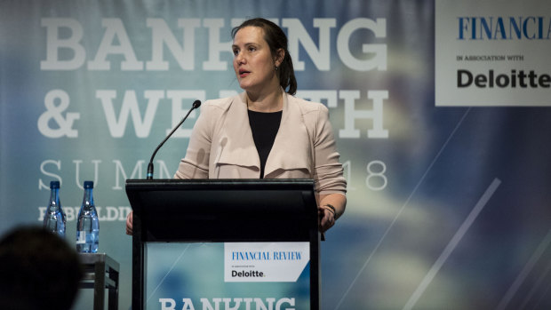 Kelly O'Dwyer at the banking summit on Wednesday.