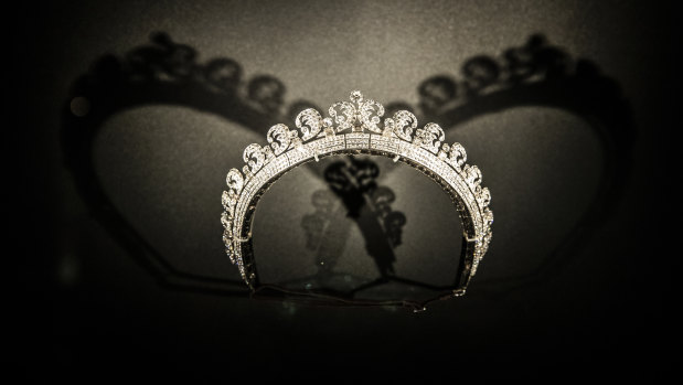 The Queen has loaned pieces from her personal collection to the show, including the Halo Tiara.