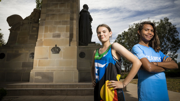 Catherine Ralph and Jesse Hunter, both 15, made the trip from Kakadu to run in this weekend's Australian Running Festival.