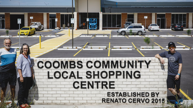 John Hutchison, Alison Hutchison, and Damian Breach feel that the Coombs community's need for a supermarket has not been adequately addressed by the ACT government.