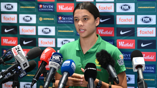 There was barely a media outlet not represented at Sam Kerr's press conference on Wednesday.