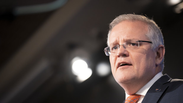 Prime Minister Scott Morrison at the National Press Club last week.