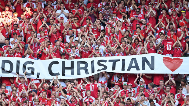 A tribute to Denmark’s Christian Eriksen, who collapsed during his country’s Euro 2020 opener against Finland.