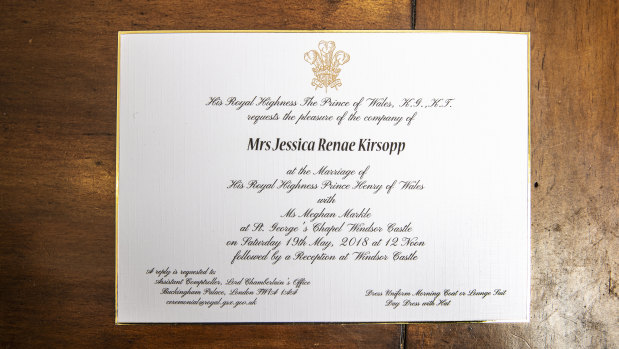 Jess ordered an exact replica of the royal wedding invite so she felt a part of the big day.