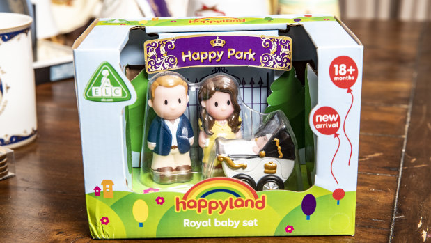 A miniature toy set marking the birth of Prince George is part of Jess's collection.