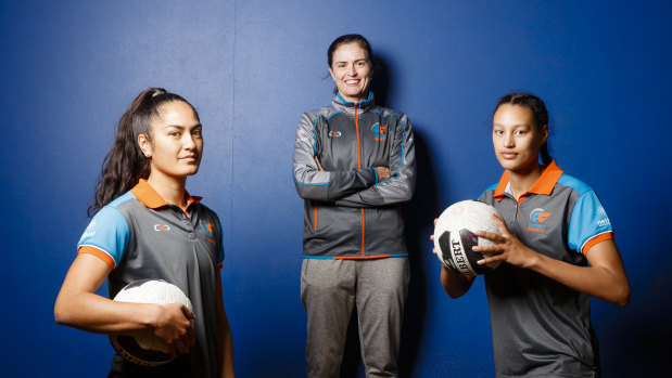 Giants' Ngawai Eyles, Sharyn Hill, and Nalani Makunde are ready for the Fury.