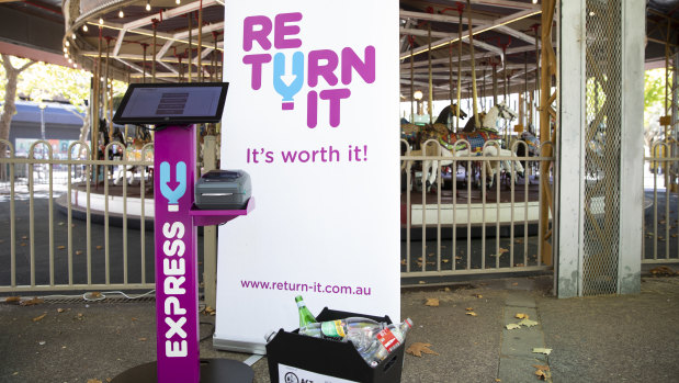 An express Return It station for the ACT's Container Deposit Scheme.