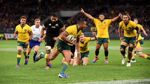 Kurtley Beale's try capped off an extraordinary performance by the Wallabies in Perth.