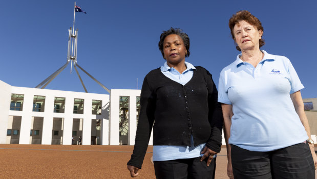 Long-standing Parliament House cleaners Luzia Borges and Anna Jancevski are worried for their jobs.