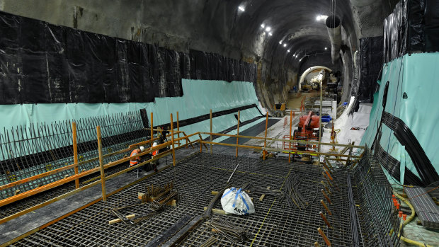 One of the caverns for the Martin Place metro station. 