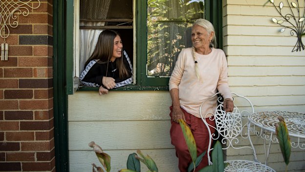 Shylah Fenner with her grandmother Karen Nicholls at their home. "It made me feel extremely anxious not knowing how the rest of my school year would be," Shylah says. "But I was able to take the time to reflect and really think about what I wanted to do after school as I wasn't too sure before all of this happened".