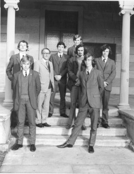 Harry Nicolson and the Greek play reading group in 1974, front left is Timothy Potts, now Director of the J. Paul Getty Museum in Los Angeles, front right is author Pat Sheil. 