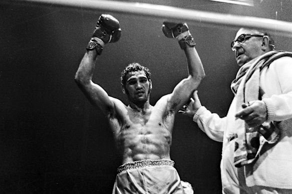A victorious Mundine in 1972.