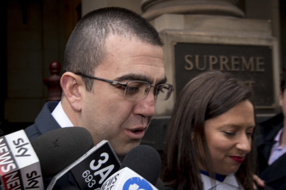 Faruk Orman outside court in 2019 after his conviction was quashed.