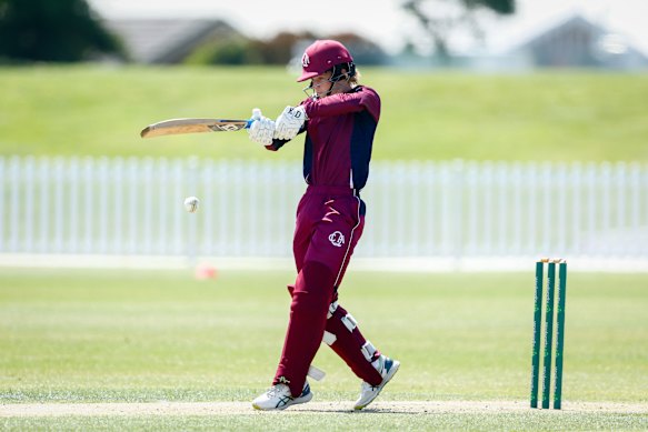 Steve Hogan bats at junior level for Queensland.
