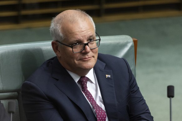 Former prime minister Scott Morrison in question time earlier this year.