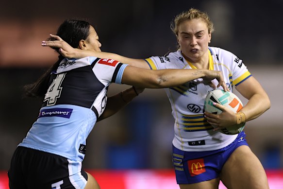 Paige Travis in action for the Eels.