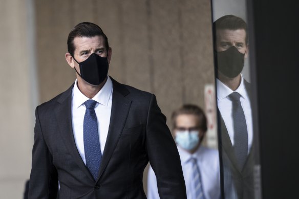 Ben Roberts-Smith arrives at the Federal Court in Sydney on Monday.