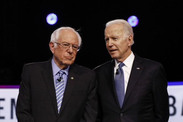 Bernie Sanders and Joe Biden in 2020